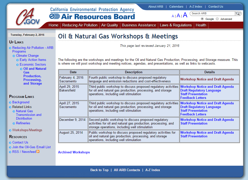 ARB oil and gas workshop